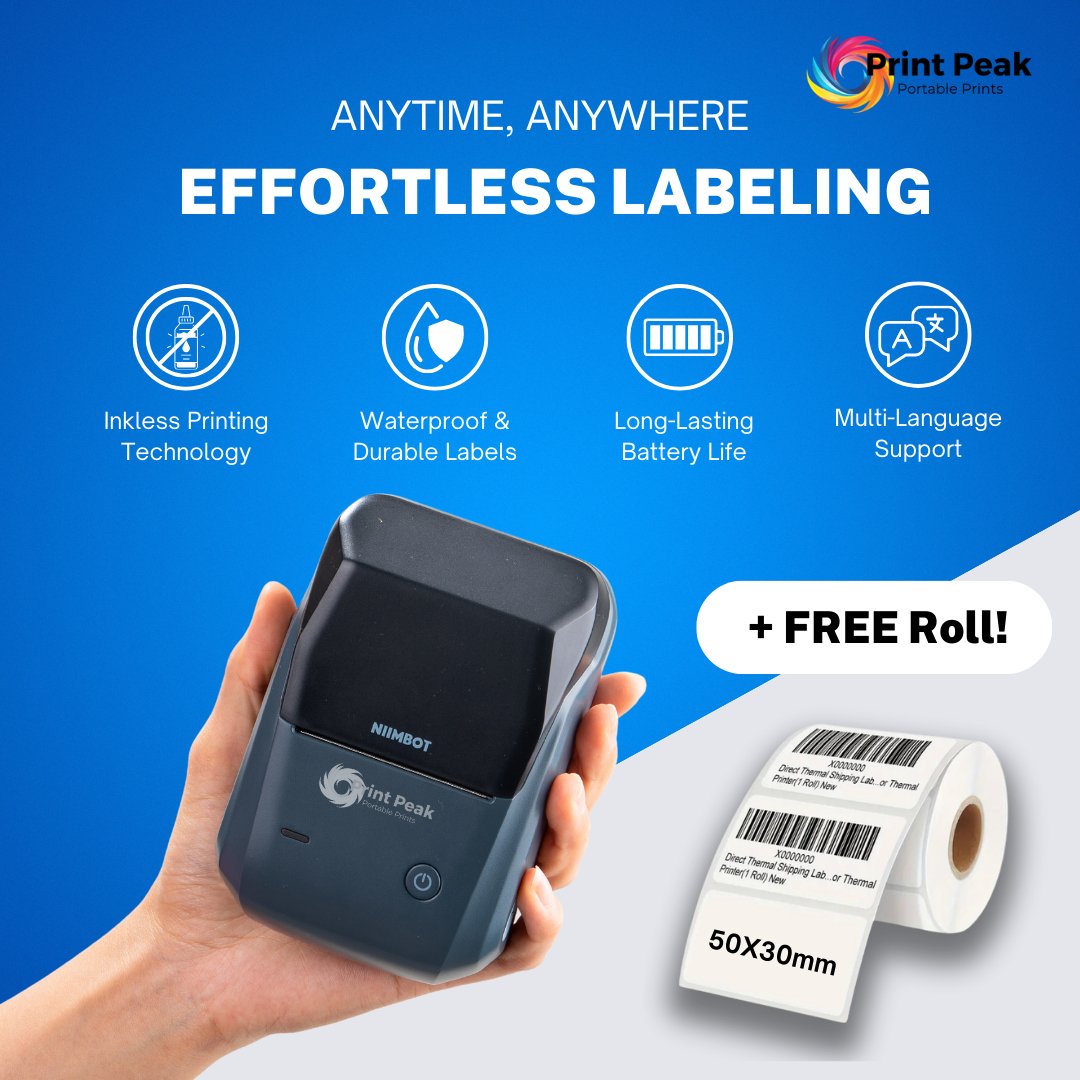 PrintPeak x Niimbot Thermal Label Printer – Compact and Efficient - Print Peak