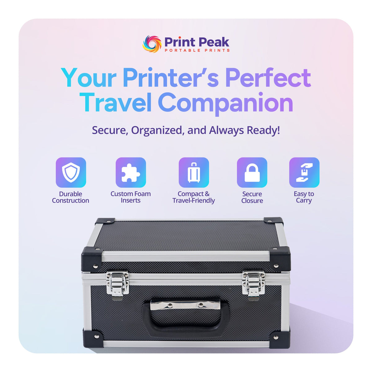 Digraph Case Printers Premium Printer Travel Case with Custom Foam Insert